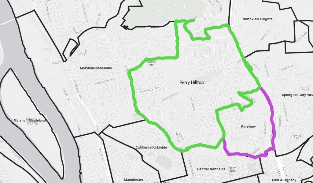 Perry Hilltop Highlight map